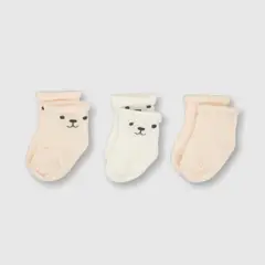COLLOKY - Calcetin de bebe niña 3 pack pink / rosado (14 a 16)