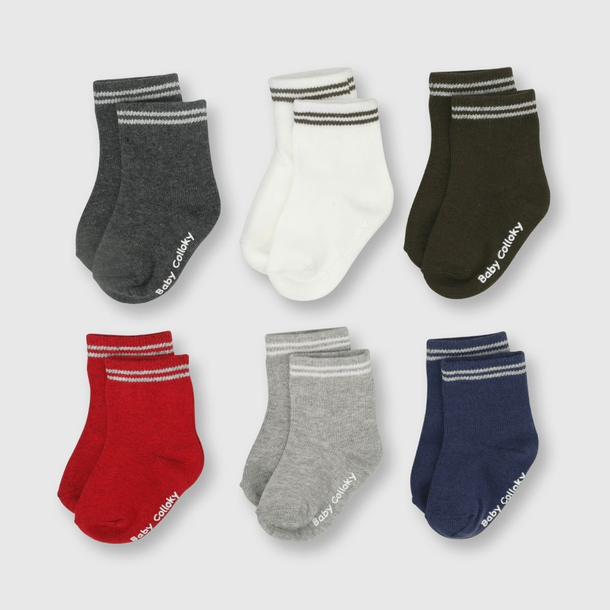 COLLOKY - Calcetin de bebé niño 6 pack azul / blue (14 a 25)