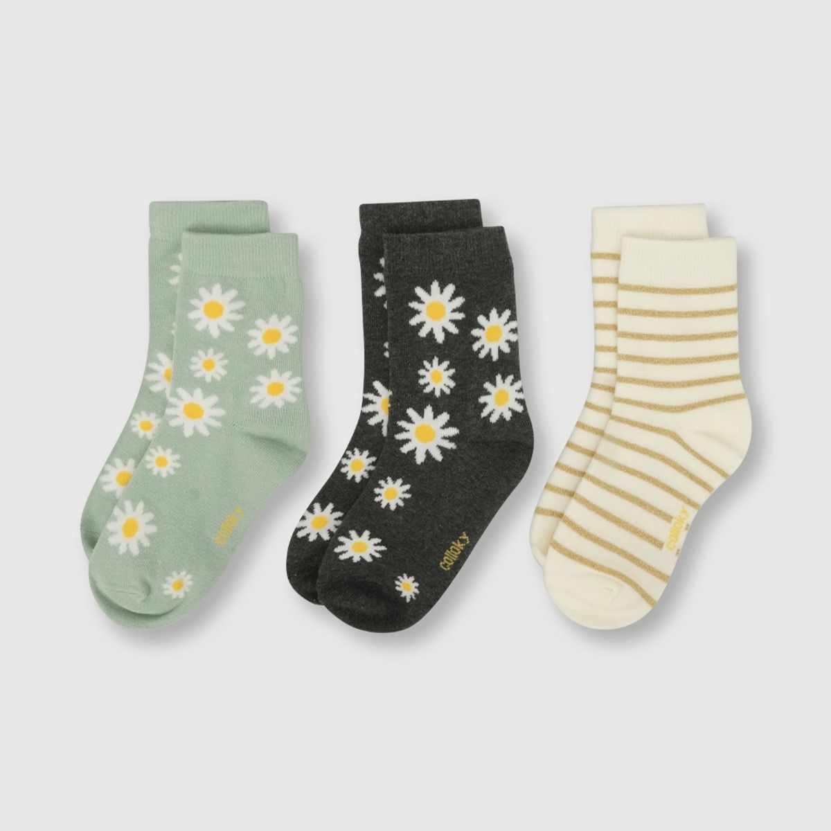 COLLOKY - Calcetin de niña 3 pack green / verde (23 a 37)