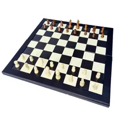 VADELL - Tablero De Ajedrez de Madera 39X39 Con Maletín de Ecocuero