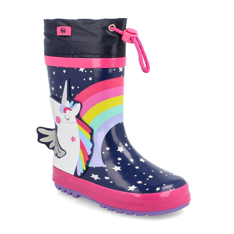 BUBBLE GUMMERS - BOTA DE AGUA NIÑA BUBBLEGUMMERS UNICORN AZUL -FUCSIA 26-29