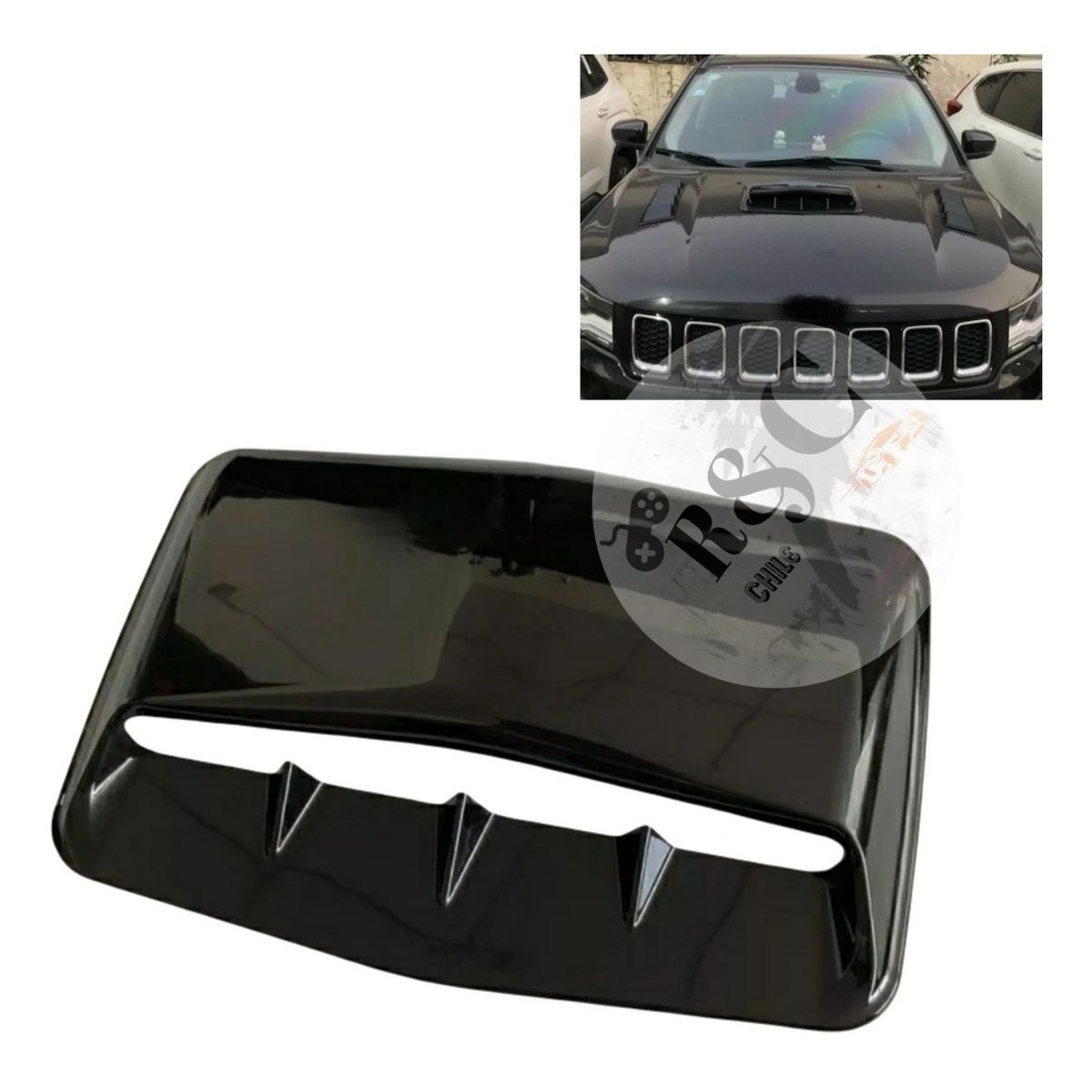 GENERICO - Toma De Aire Capot Auto Camioneta Universal Tuning 3puntas