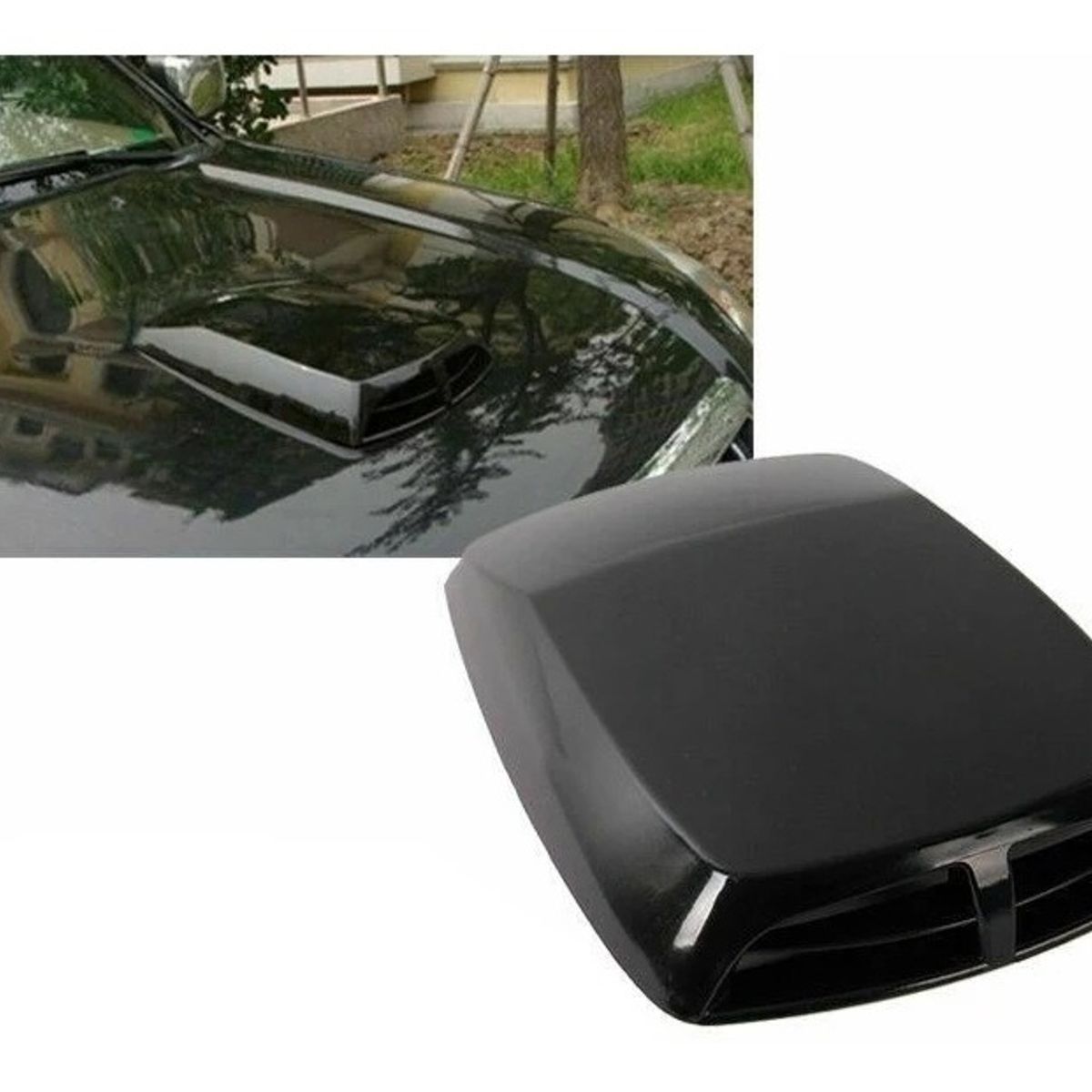 GENERICO - Toma De Aire Capot Adhesiva Auto Tuning Mediana Negro