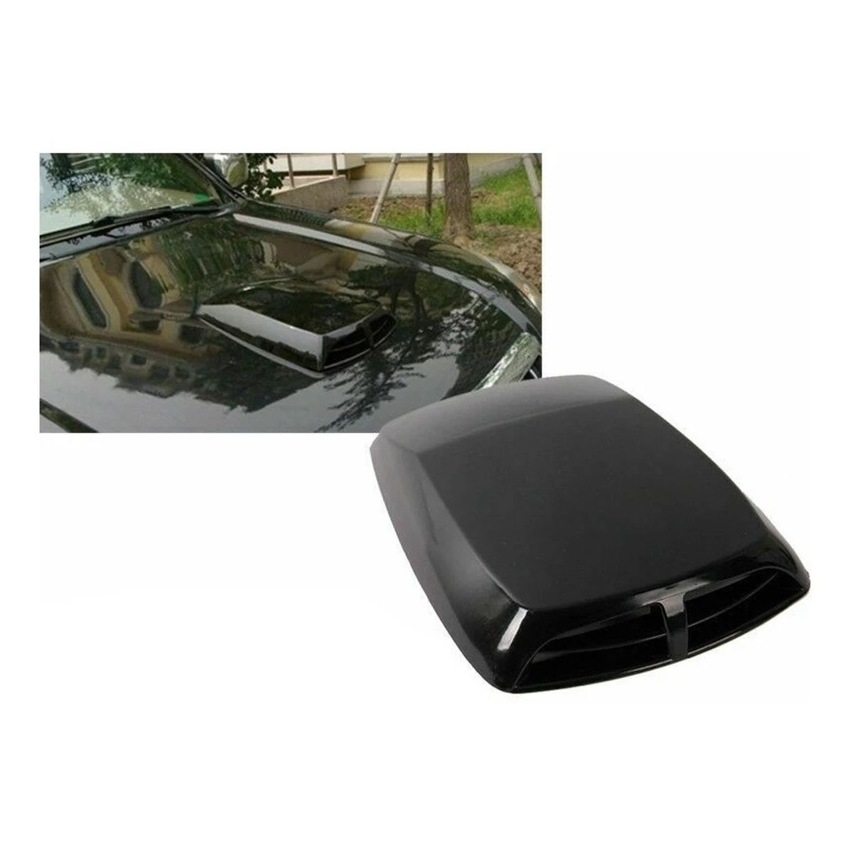 GENERICO - Toma De Aire Capot Adhesiva Auto Tuning Mediana Negro