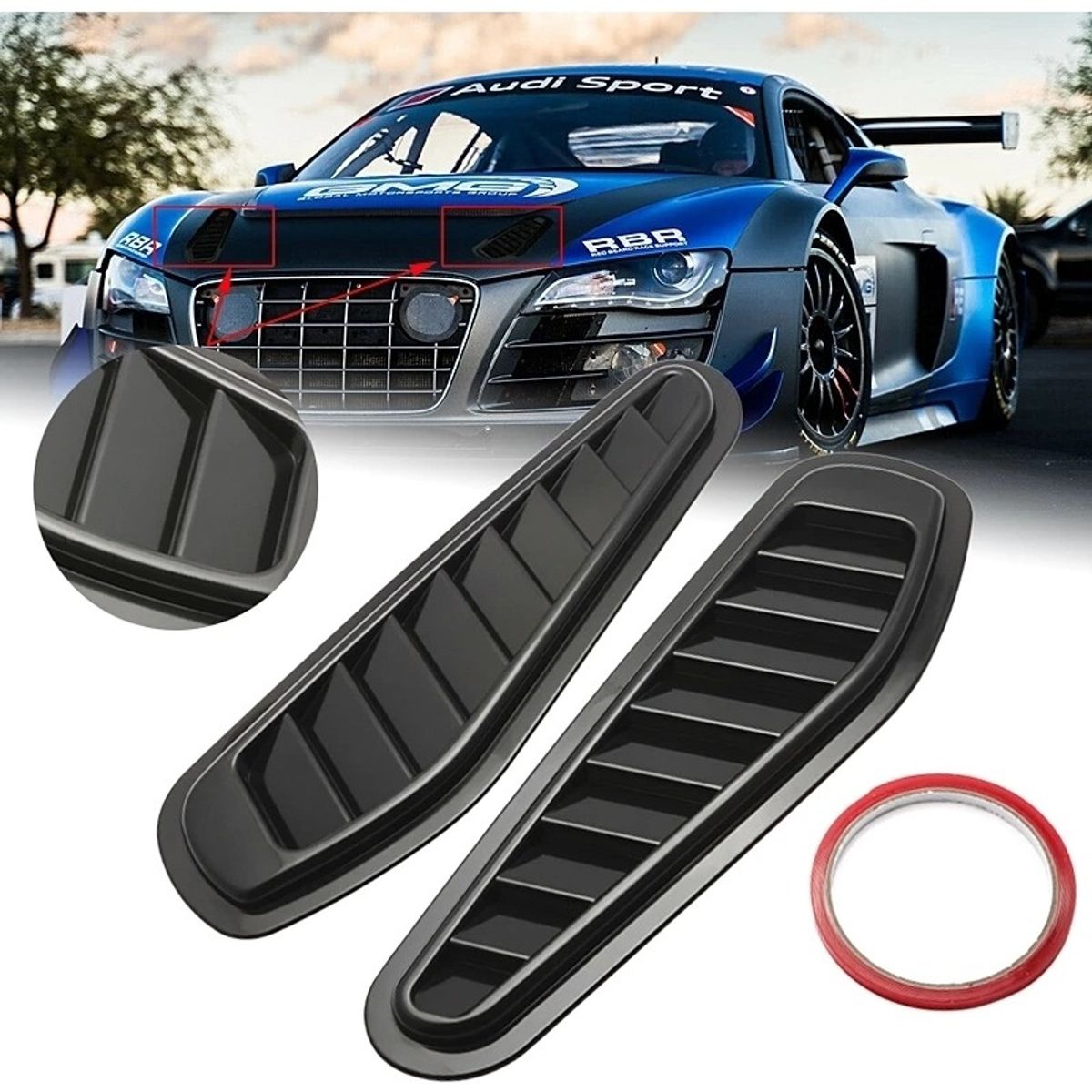 GENERICO - X2 Toma De Aire Adhesivo Capot Stiker Universal