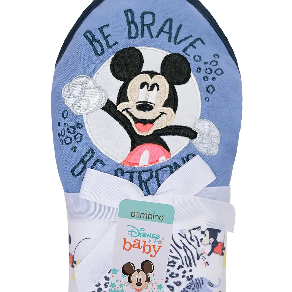 BAMBINO - Toalla Capucha Bambino  Mickey Animal Print Blanco