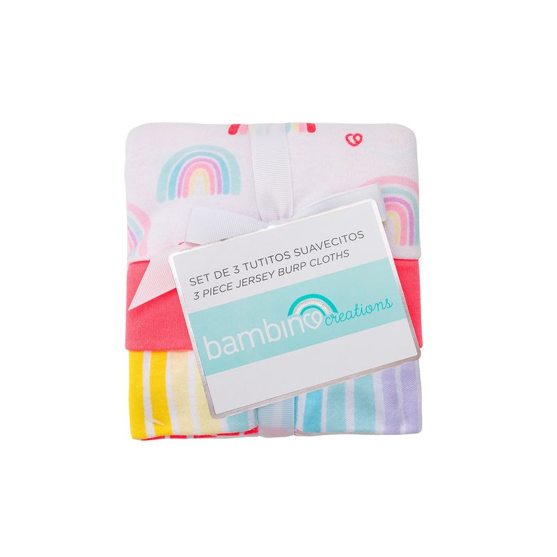BAMBINO - Set 3 Piezas Tutitos Suavecitos Bambino  Arcoiris Fucsia