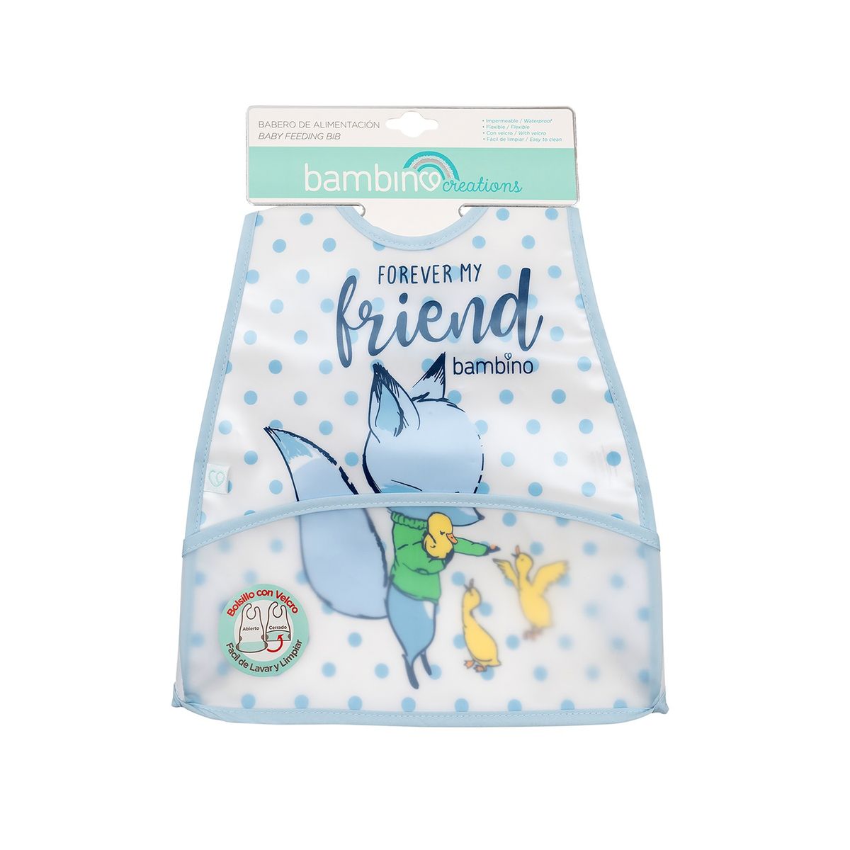 BAMBINO - Babero De Alimentacion Bambino  Zorro Blanco