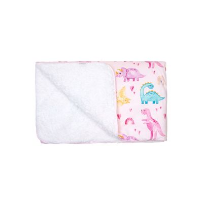 Imagen 2 del producto Frazada De Sherpa Dinosaurio Rosado