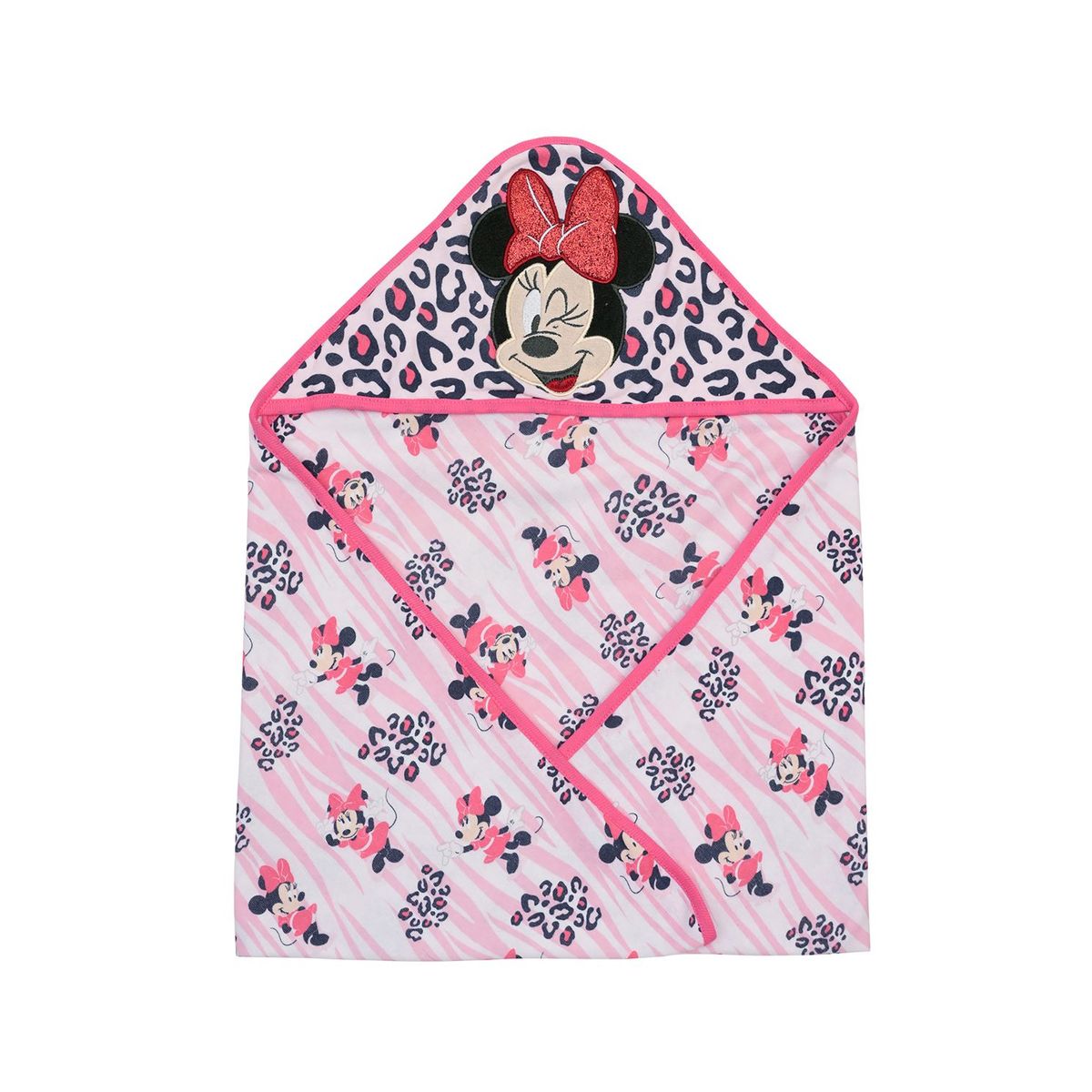 BAMBINO - Toalla Capucha Bambino  Minnie Animal Print Fucsia