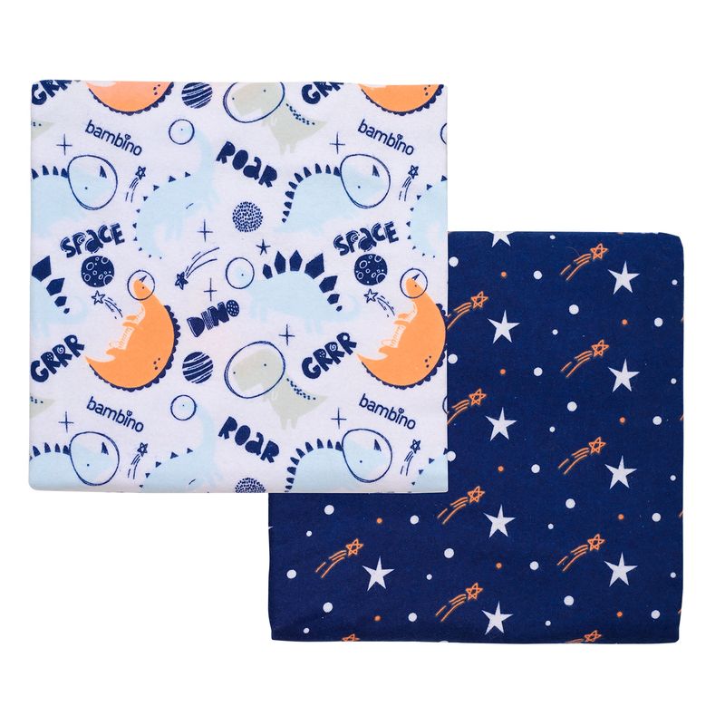 BAMBINO - Set 2 Piezas Mantita Franela Bambino  Dinosaurio Azul