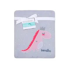 BAMBINO - Frazada De Coral Plush Dinosaurio Gris