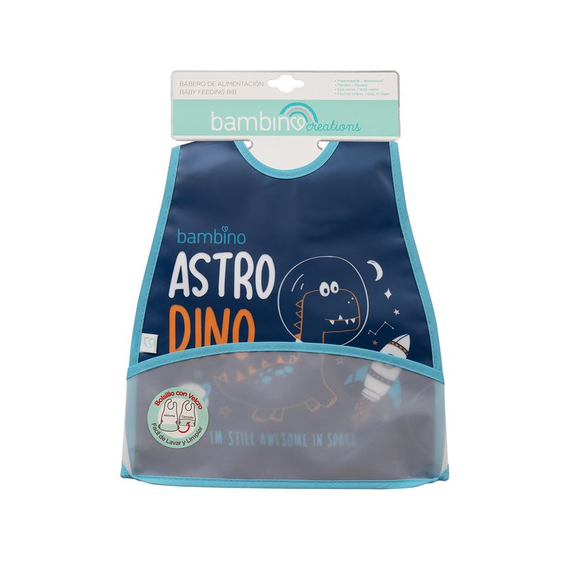 BAMBINO - Babero De Alimentacion Bambino  Dinosaurio Azul