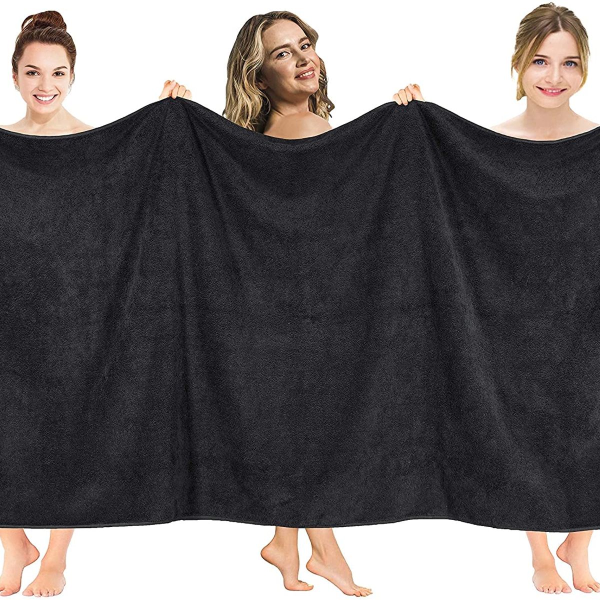 AMERICAN SOFT LINEN - Toallon Premium de Baño Negro 101x202 cm 650 gsm