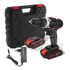 GENERICO - Taladro Inalámbrico Recargable Multifuncional 21v + 2 baterías