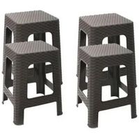 Piso Banco Ratan Plástico Pack 4