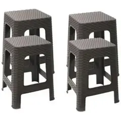 REYPLAST - Piso Banco Ratan Plástico Pack 4