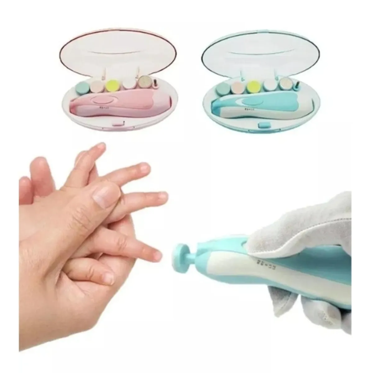 GENERICO - Corta Uñas Bebés Lima Eléctrica Para Bebés a Batería Rosado