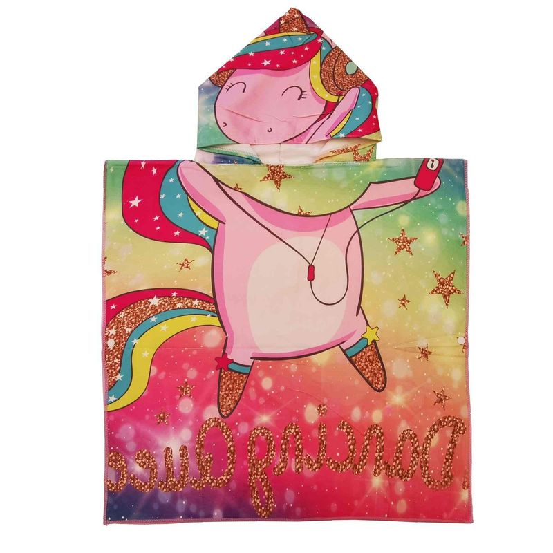 GENERICO - Toalla De Baño con Capucha para niña modelo Unicornio Espacial