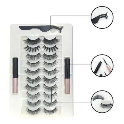 Imagen 2 del producto Kit 20 Pestañas Magnéticas Reutilizables +2 Delineador+pinza