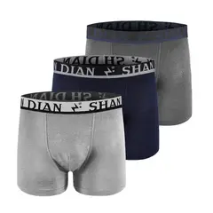 SHANDIAN - Pack de 3 Bóxer Algodón Hombre
