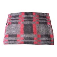 Frazada1 plaza cuadrillé gris-rojo