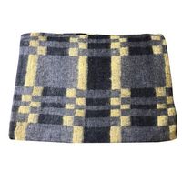 Frazada1 plaza cuadrillé gris-amarillo