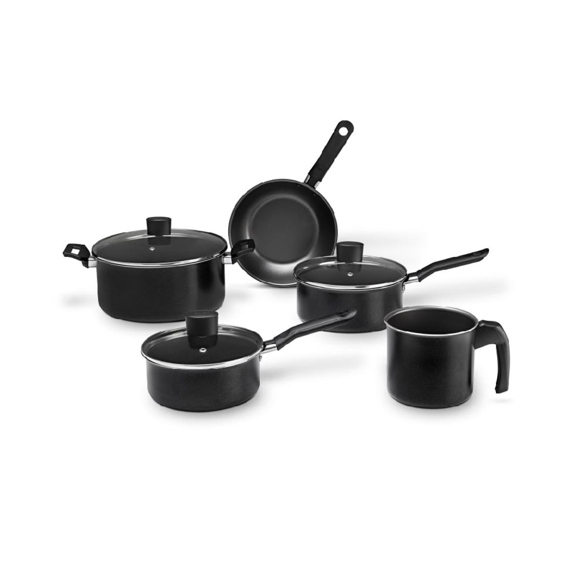 BRINOX - Juego De Ollas Brinox Negro Ebony 8 Piezas