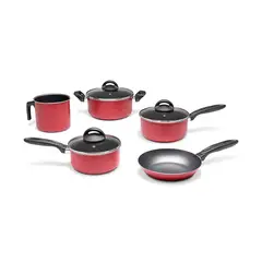 BRINOX - Juego De Ollas 8 Piezas Maple Rojo