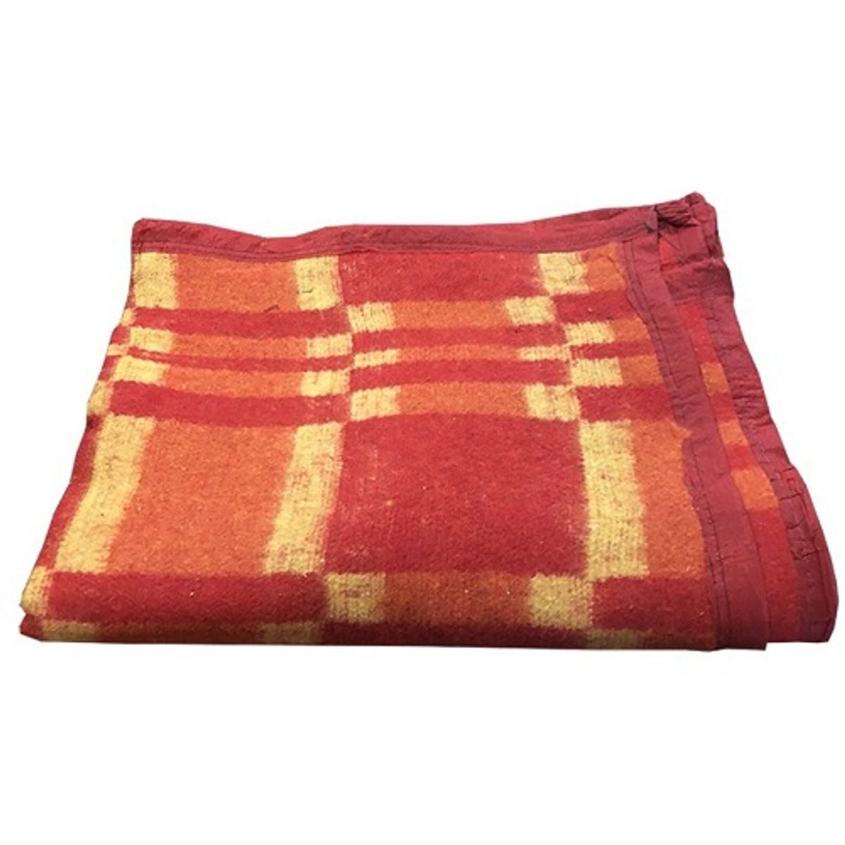 REHUCE - Frazada1 plaza cuadrillé Naranja-Rojo