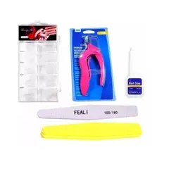 GENERICO - Set 100 Uñas Tips + Pegamento 10g + Corta Tips + 2 Liams