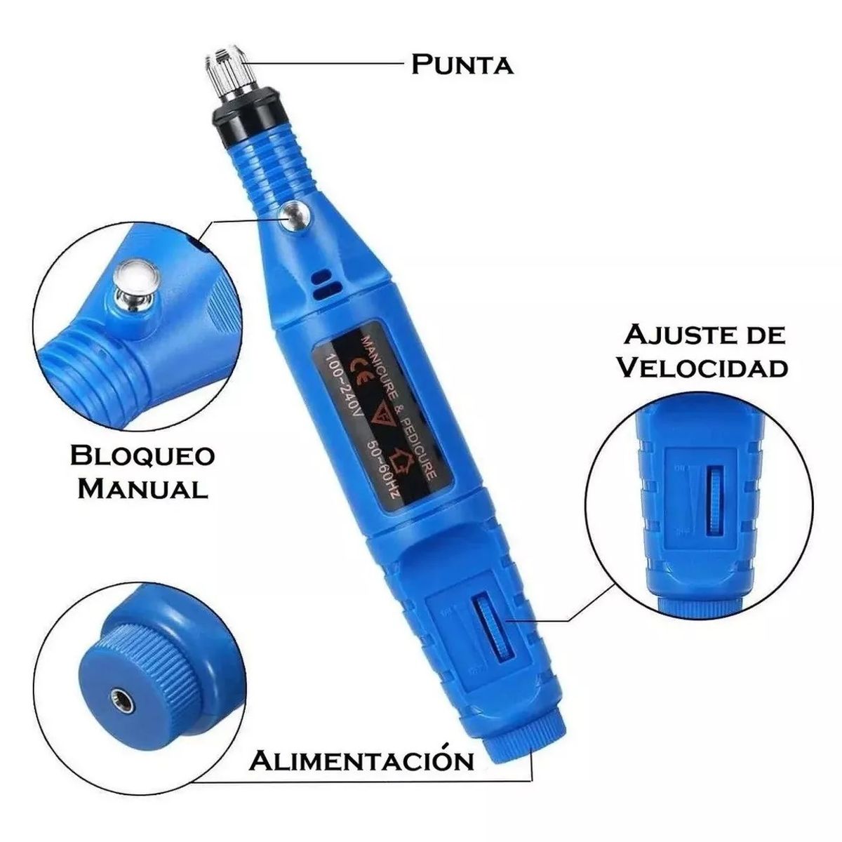 GENERICO - Torno Uñas Manicure 3000 Rpm Set Manicure Y Pedicure Pulidor