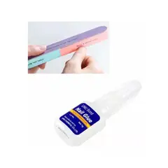 GENERICO - Pack Pegamento 10g Para Uñas Postizas Y Limas 7 Paso