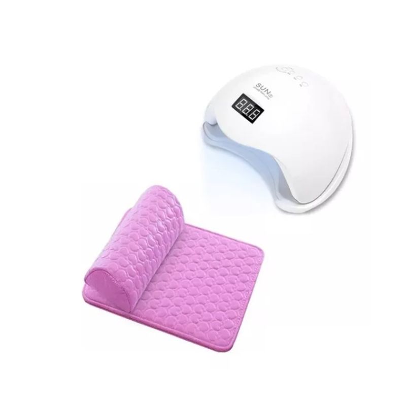 GENERICO - Lámpara Led Uv 48w  Kit Cojín Almohada Para Manos Manicur