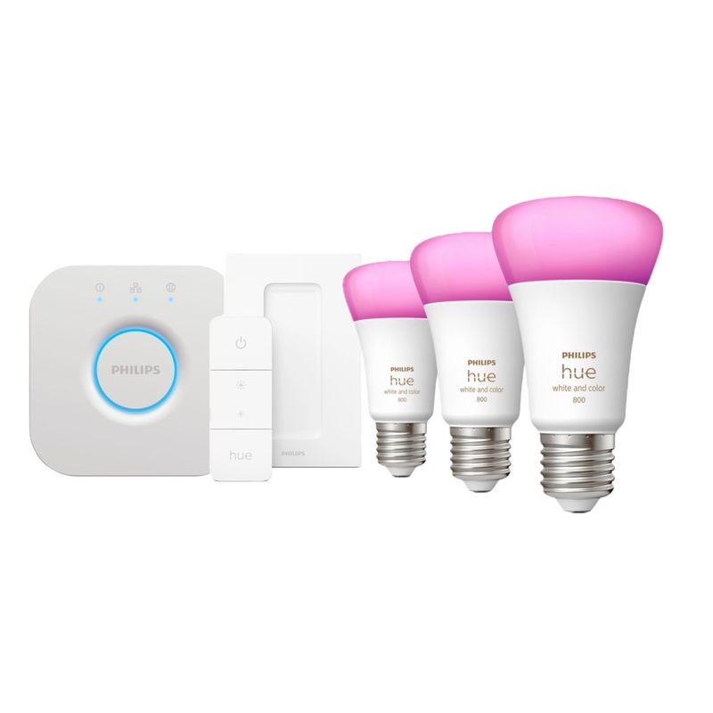 PHILIPS HUE Kit Philips Hue 3 Ampolletas 800 Lm BT + Dimmer V2+