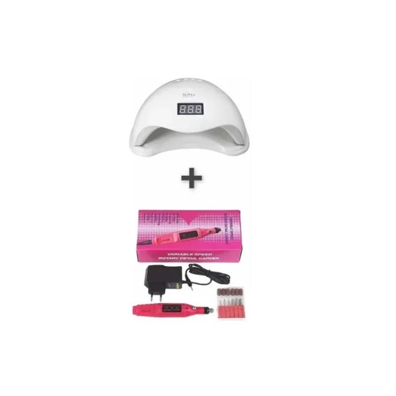 GENERICO - Set De Lampara Led 48w Con Torno Pulidor Eléctrico Manicura
