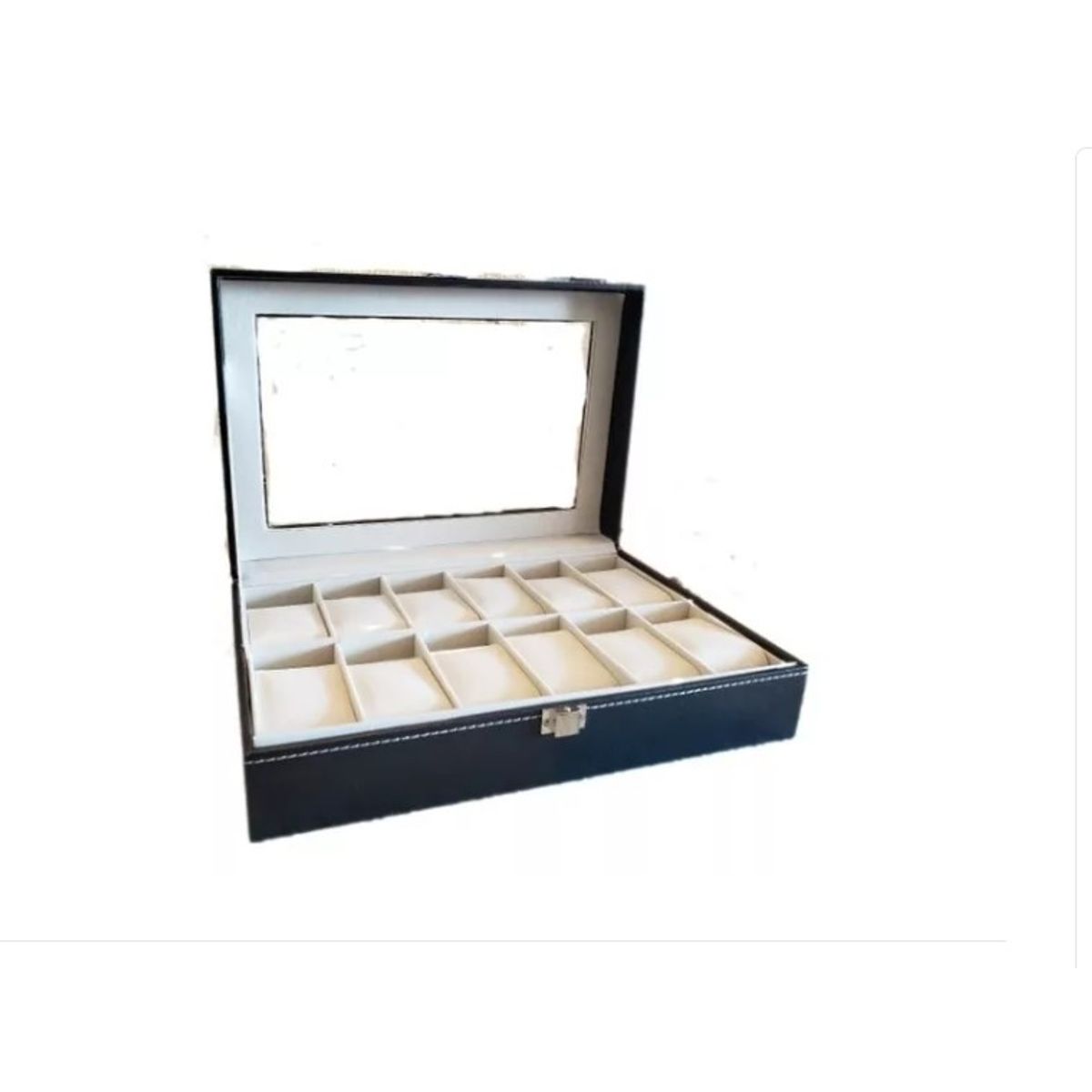 GENERICO - Organizador Para 12  Relojes Joyas Ecocuero Y Vidrio