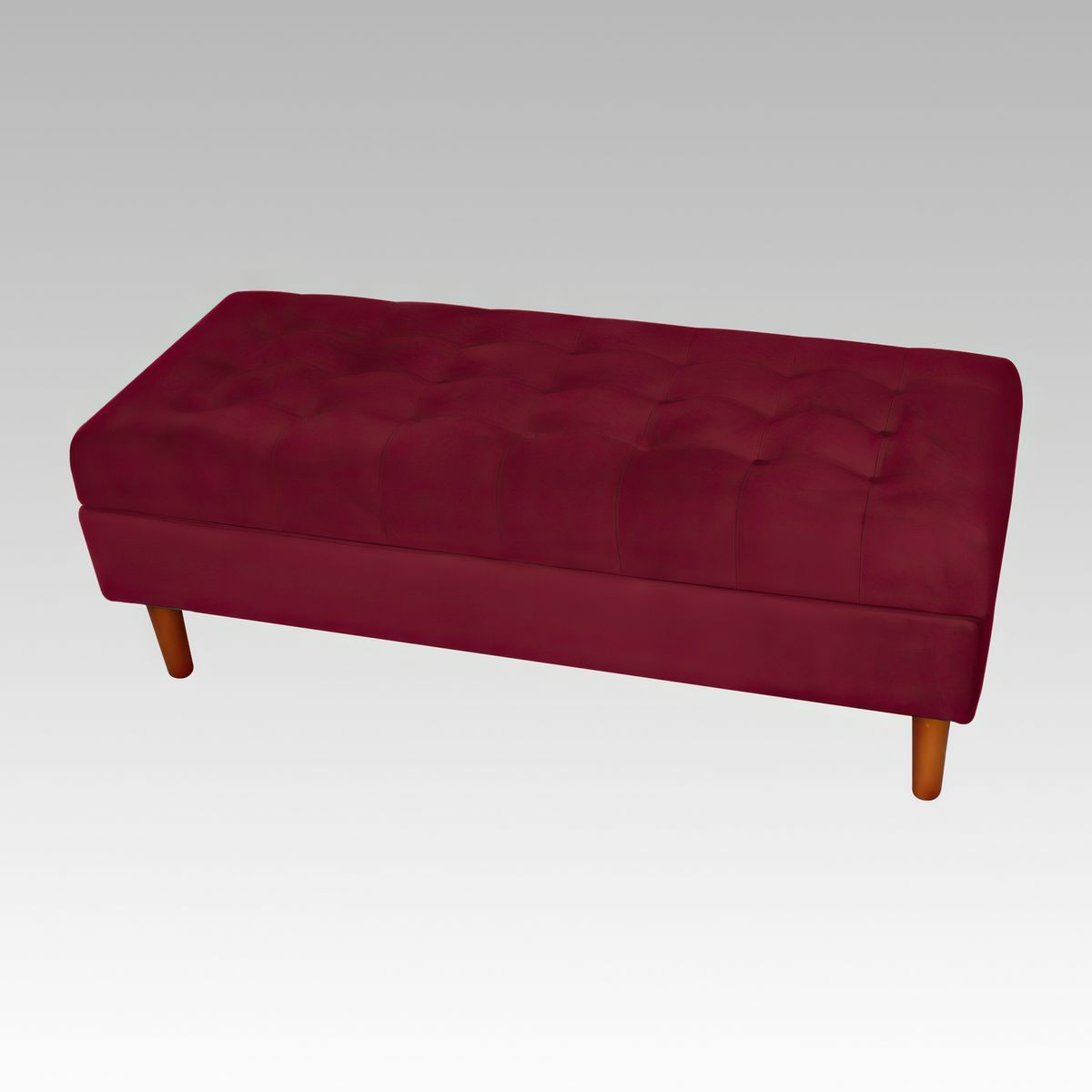 GENERICO - Banqueta Baúl Plana 21 Botones Oporto - Vino