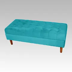 GENERICO - Banqueta Baúl Plana 21 Botones Oporto - Turquesa