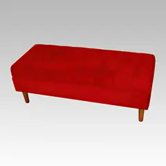 GENERICO - Banqueta Baúl Plana 21 Botones Oporto - Rojo