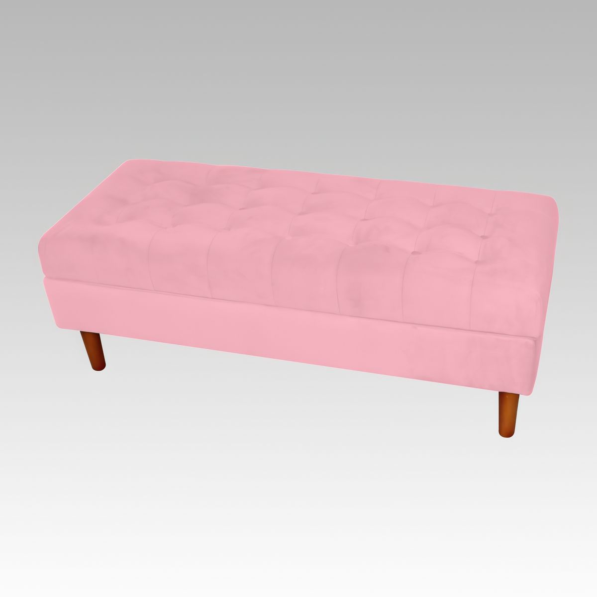 GENERICO - Banqueta Baúl Plana 21 Botones Oporto - Rosa