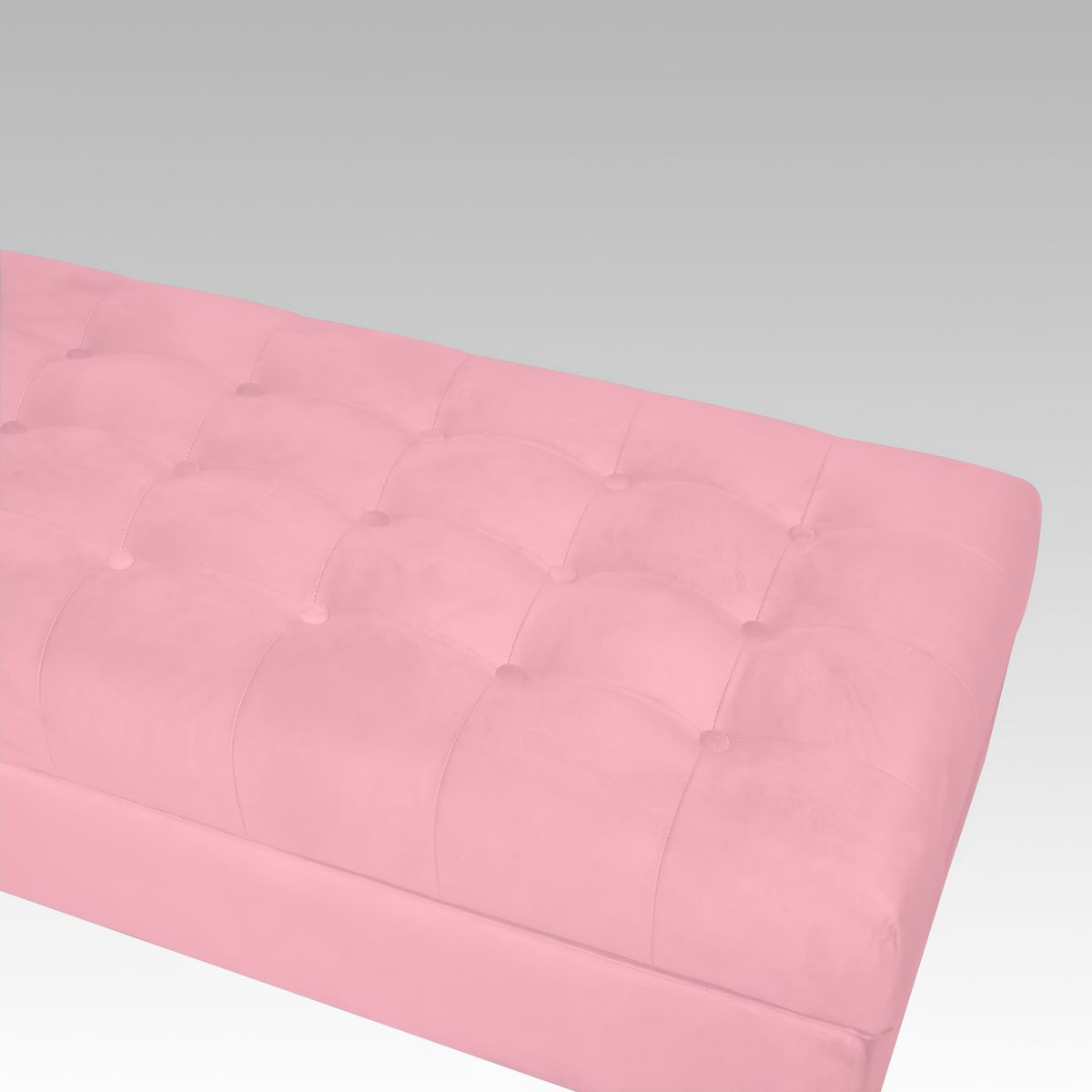 GENERICO - Banqueta Baúl Plana 21 Botones Oporto - Rosa