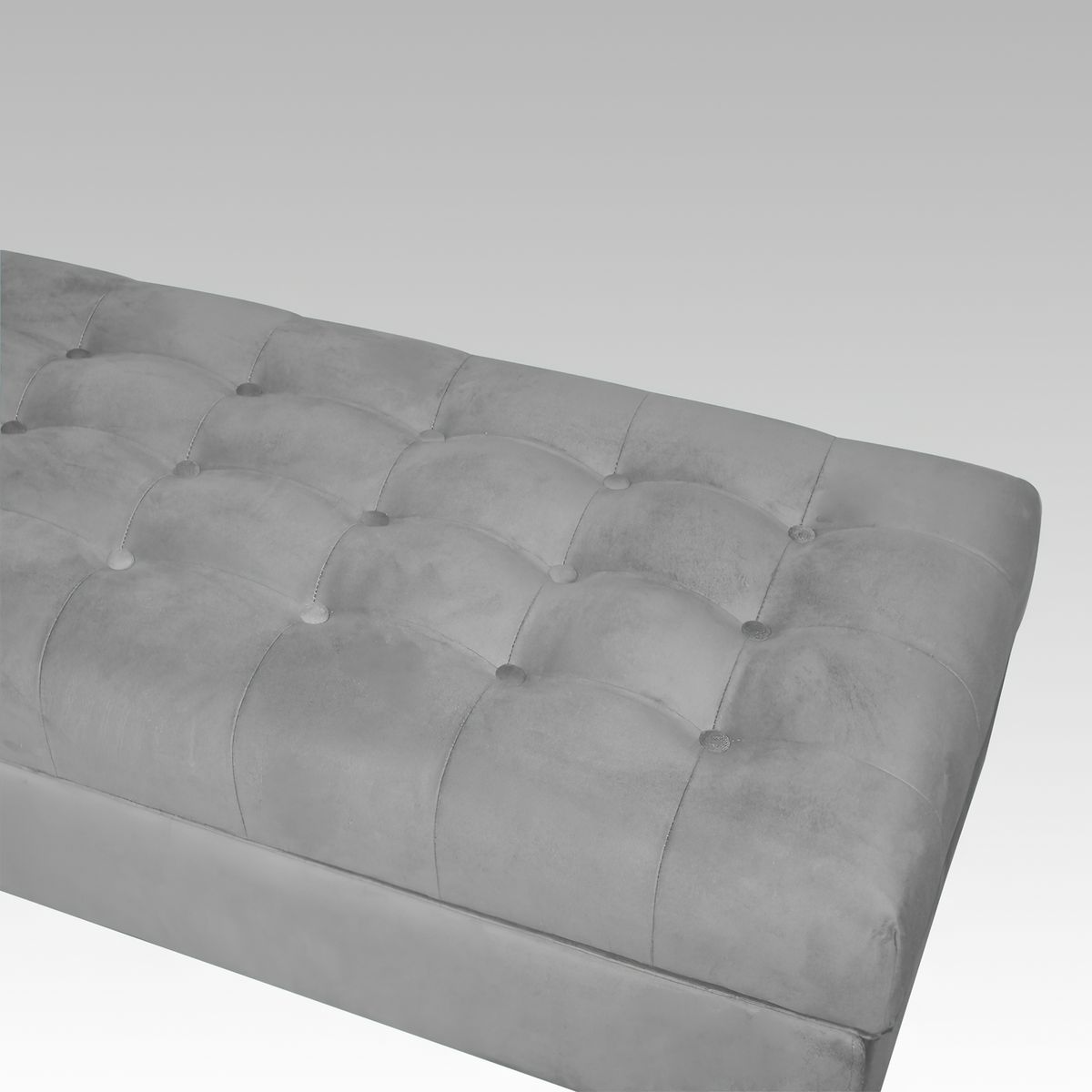 GENERICO - Banqueta Baúl Plana 21 Botones Oporto - Gris