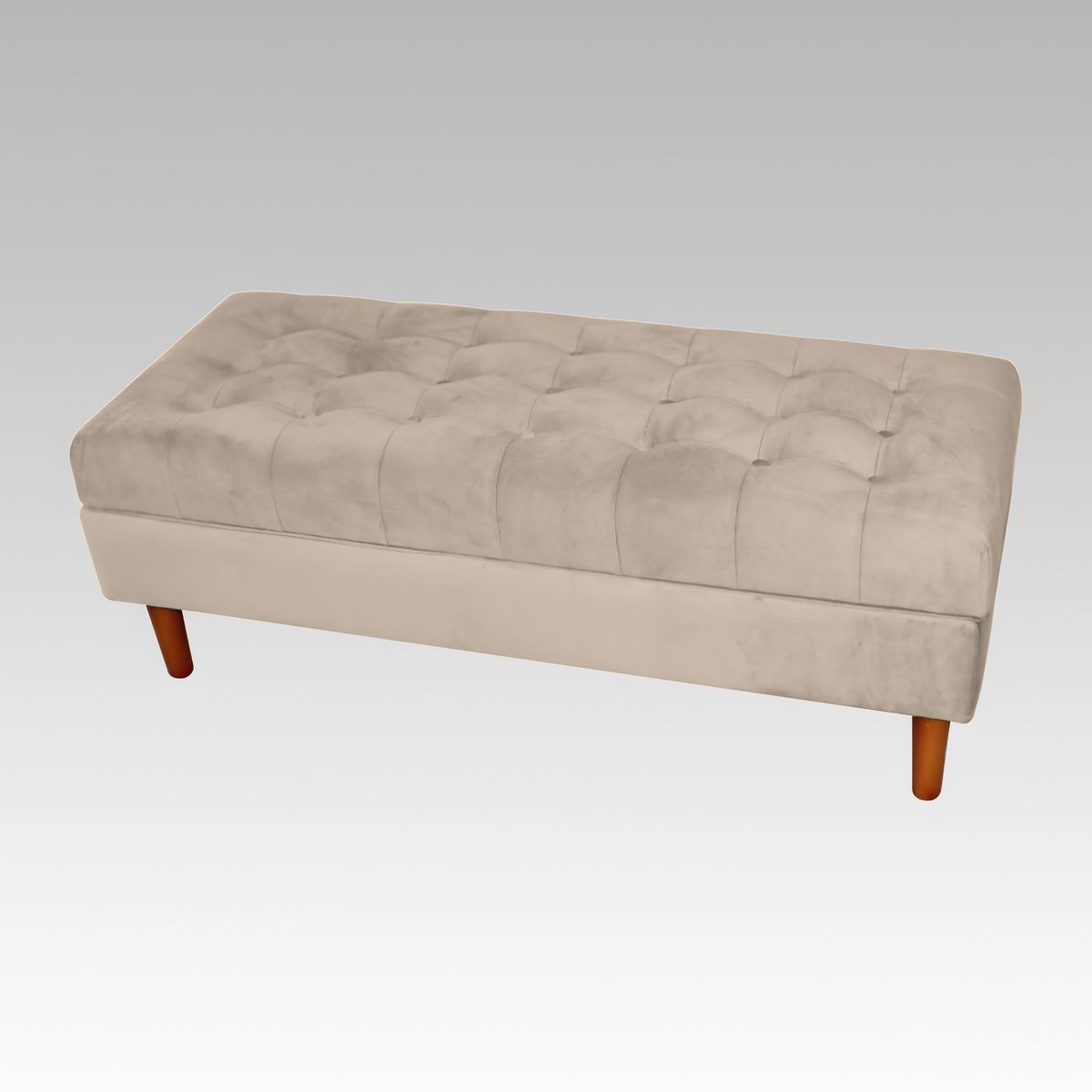 GENERICO - Banqueta Baúl Plana 21 Botones Oporto - Beige