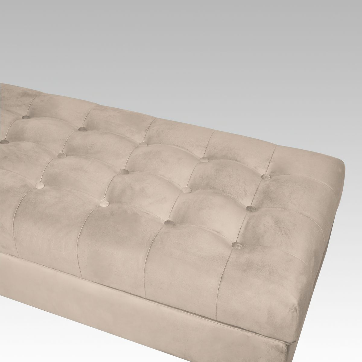 GENERICO - Banqueta Baúl Plana 21 Botones Oporto - Beige