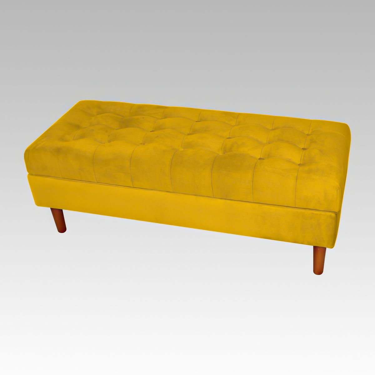 GENERICO - Banqueta Baúl Plana 21 Botones Oporto - Amarillo