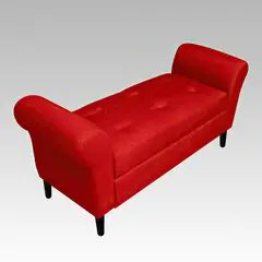 GENERICO - Banqueta Baúl 6 Botones Valencia - Rojo