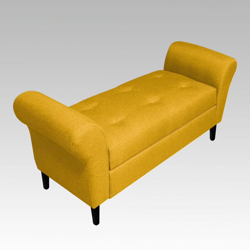 GENERICO - Banqueta Baúl 6 Botones Valencia - Amarillo