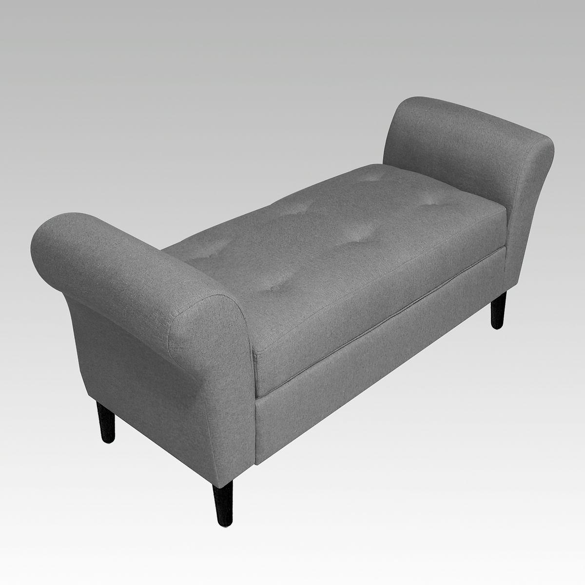 GENERICO - Banqueta Baúl 6 Botones Valencia - Gris