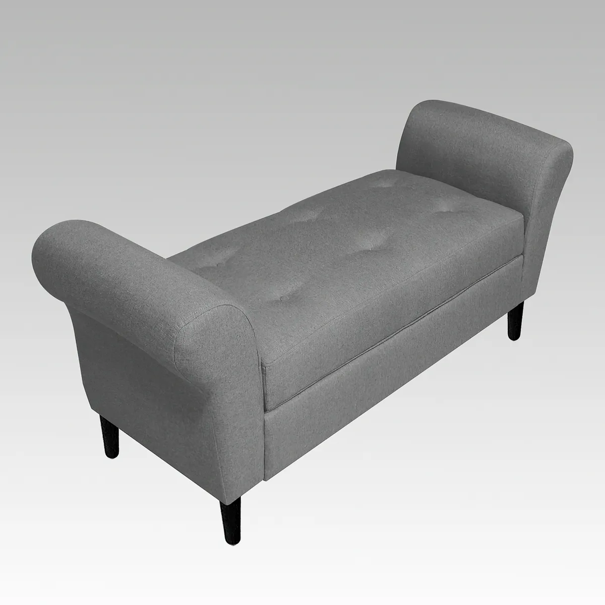 GENERICO - Banqueta Baúl 6 Botones Valencia - Gris